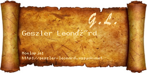 Geszler Leonárd névjegykártya